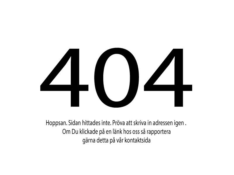 404-sida. Vänligen skriv eller tala in adressen igen